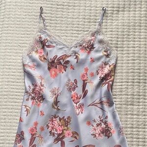 Victoria's Secret - Lavender & Pink Floral Slip w/ Lace Trim, Size XS